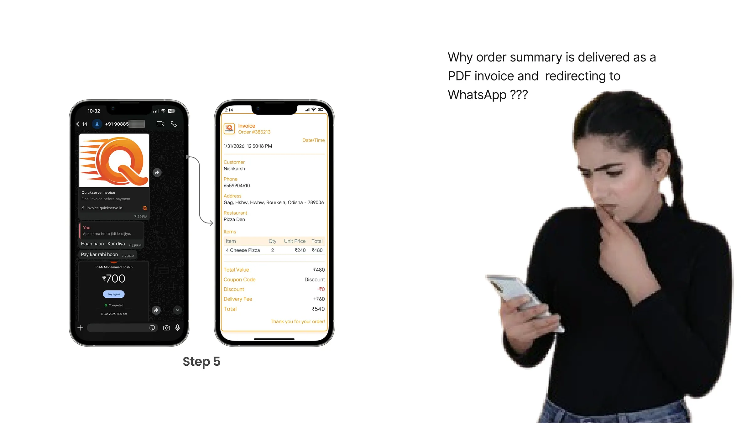 First time users confused by the PDF and WhatsApp redirect