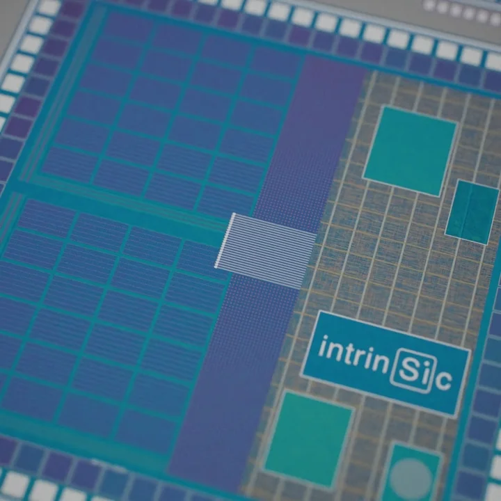 Final version: the wafer on white with the logo etched into every chip